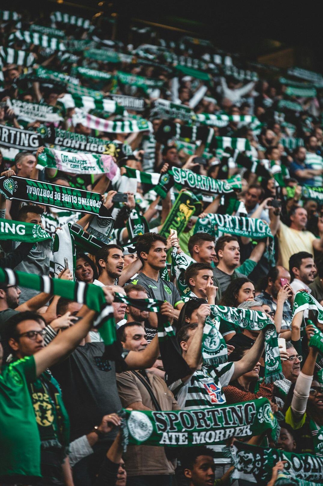 crowd cheering at stadium
