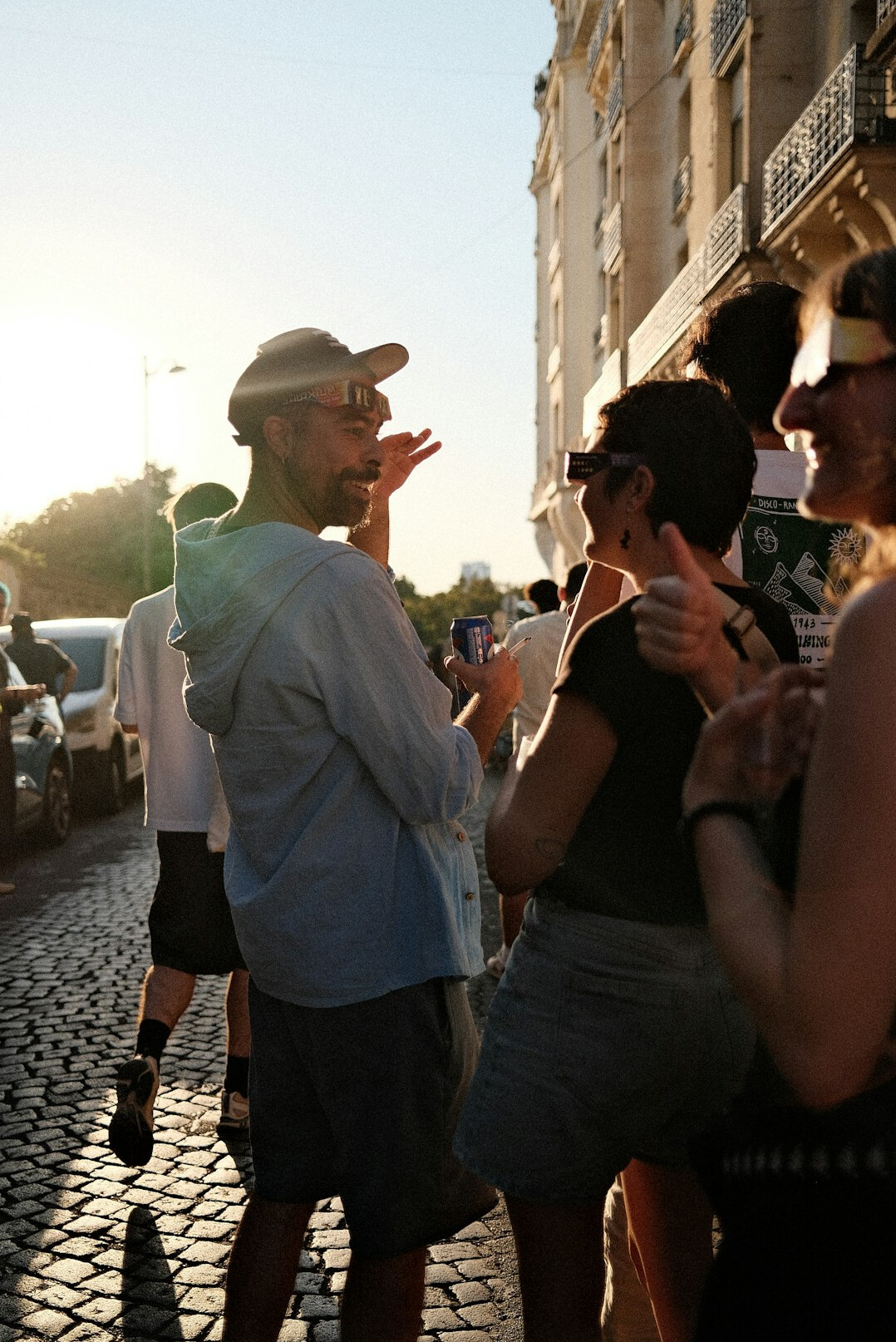 people discussing on street